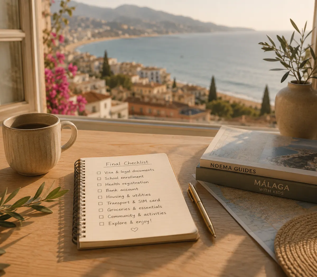The Málaga Family Starter Checklist — free printable PDF cover from NOEMA